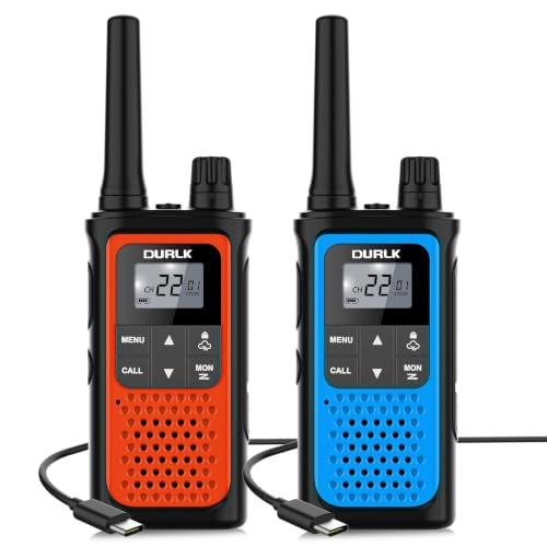 Walkie Talkies for Adults Long Range 2 Pack, Rechargeable Walkie Talkies 22 FRS Channels Two Way Radios with NOAA Weather Receiver, Noise Reduction, Volume Adjustment, LED Flashlight, 1800mAh Battery