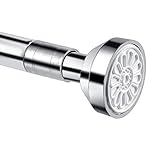 EKLEVOR Barra de Cortina de Ducha 70-125cm Barra de Tension Extensible Varilla de Cortinas de Resorte 304 Acero Inoxidable Antideslizante Sin Perforaciones y Óxido para Puertas Baños Duchas Ventanas