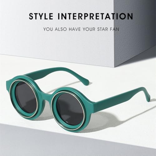 Vintage Round Sunglasses for Women Men Punk Luxury Classic Steampunk Uv4002