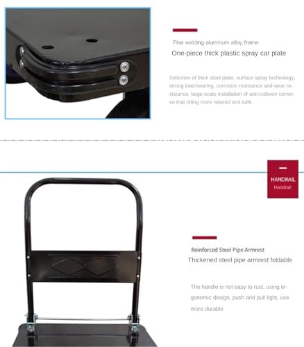 Carretilla Plataforma Plegable con Ruedas Grande y Mango Metal miniatura 5
