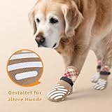 PICK FOR LIFE 4 Stück Hundesocken Pfotenschutz Anti Rutsch, Hundestoppersocken mit Klettverschluss für Hartholzböden im Innenbereich, Socken für kleine, mittlere und große Hunde