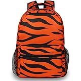 TIANXIADIYI School Backpack Cartoon Animal Backpack Tiger Bookbag Children Backpack 17 Inch School Work and Travel (orange)