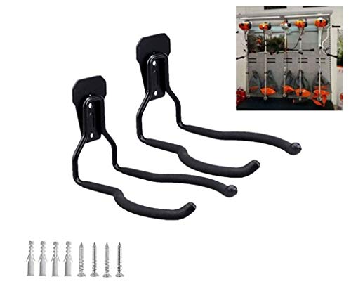 mkki Garden Power Tool Hanger String Trimmer Hangers Garage Wall Hooks, Garage Power Tool Rack Holder, Wall Mount Garage Tool Storage Organizers Bicycle Hanger Utility Hooks (2 Pcs)