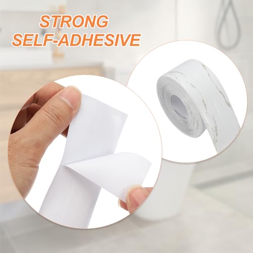 Image of PATIKIL Caulk Tape Waterproof Self Adhesive, PVC Toilet Caulking Sealant Strip Bathtub Caulk Sealing Strip Tape for Bathroom Kitchen Countertop, Marble Pattern (1.5 Inch x 16.4 Ft)