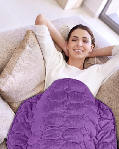 Image of Topblan Weighted Lap Blanket 7lbs for Adults, Small Weighted Blanket Throw for Napping, Relaxation, Calming and Travel, Skin Friendly & Machine Washable for All-Season, Dark Purple 24x29 inches