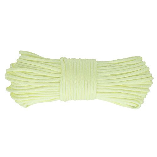Corda Paraquedas Luminosas Paraquedas Brilham no Escuro Zesty 21 Fios 550, Light Yellow, 100 Feet