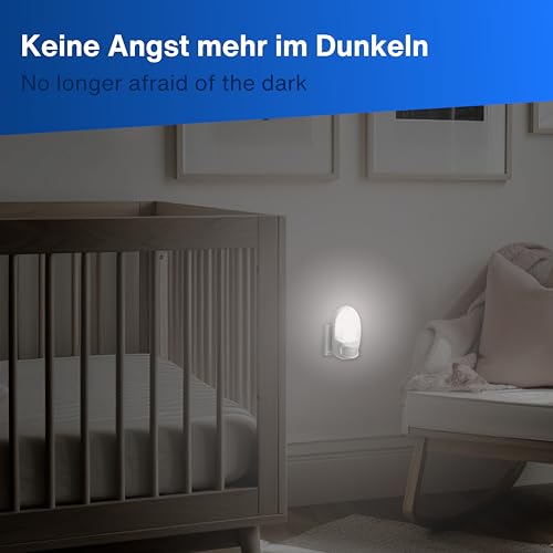 REV Nachtlicht - Steckdosenlampe mit Bewegungsmelder, Erfassungsbereich 110° bis zu 5m, LED Nachtlicht Steckdose, weiß