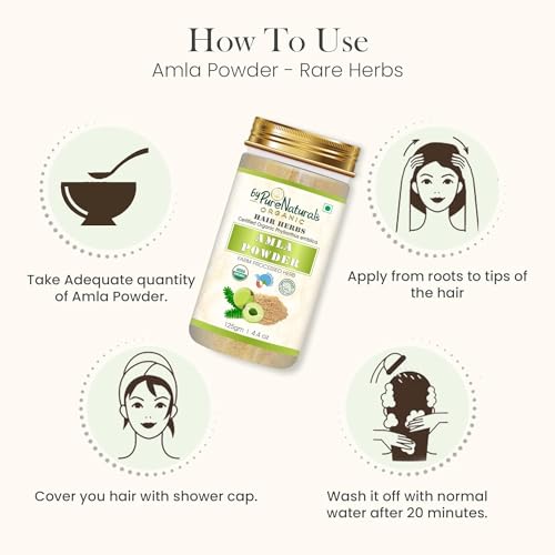 Image of byPureNaturals Aequo Organic 100% Natural Amla Powder| Phyllanthus| Emblica Officinalis| Gooseberry Powder| Hair Growth| Healthy Skin| Face Care - 125gm