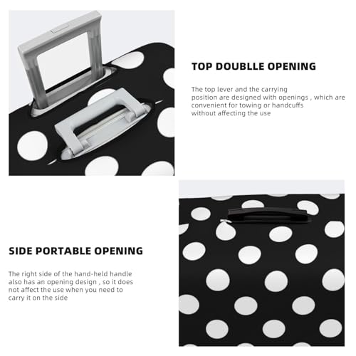Black And White Polka Dot For Travel Luggage Cover Suitcase Protector Fits 18-32 Inch Travel Luggage Protector Elastic Luggage Anti-Scratch Suitcase Cover3