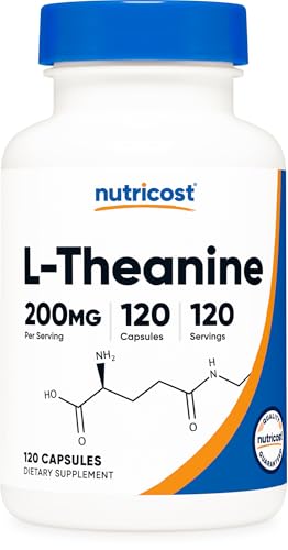 Nutricost L-Theanine 200mg, 120 Capsules, Double Strength - Non-GMO, Gluten Free