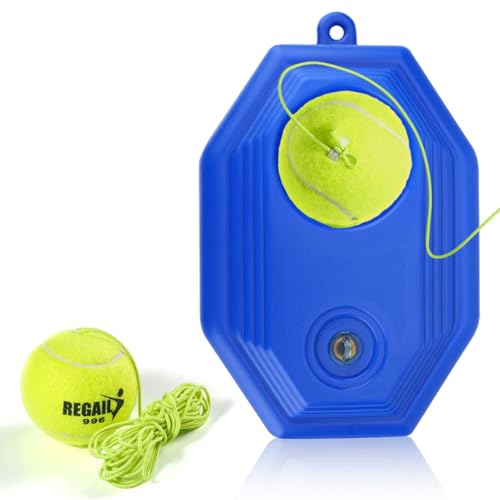 HERCHR Allenatore di Tennis Rimbalzo, Tennis Trainer Base Dispositivo di Allenamento per Tennis Ball Rebounder Attrezzatura da Tennis Portatile Auto-Pratica per Allenamento di Tennis