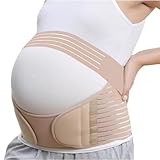 Janety Bauchgurt Schwangerschaft, Schwangerschaftsgurt Bauchstütze Schwangerschaft, MutterschaftsgürtelBeckenstützgürtel Schwangerschaft Stützgürtel für Taille, Rücken und Bauch (Beige, M)