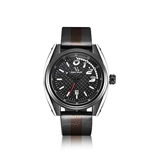 Preisvergleich Produktbild Armbanduhr,Lederarmband Ausschnitt Cursor Kalender Quarzuhr, Weiß