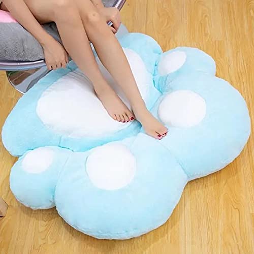 id cafe Cute cat paw cushion cat paw shape lazy susan bear paw chair cushion suitable for restaurant office chair children's room interesting children's gift (): Blue