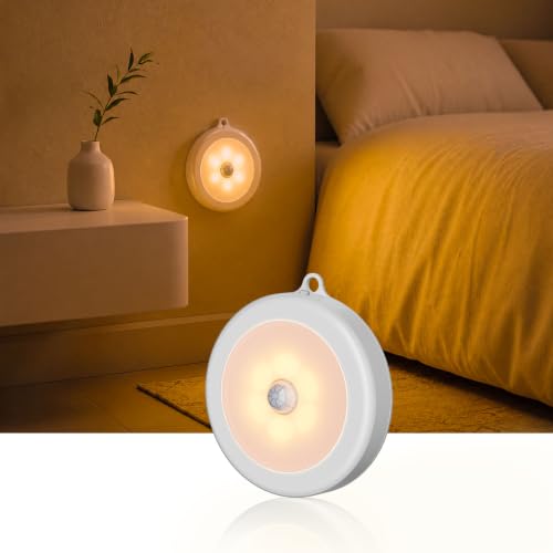 Image of Hoteon PIR Motion Sensor Light, Battery Powered LED Night Light, Warm, 2PCS