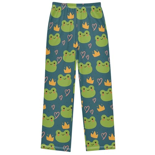 Boy's Pants Frog Heart Cute Animal Jogger Pants Elastic Waist Long Bottoms Trousers with Pockets 6-14 Years
