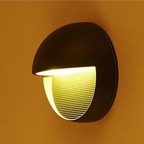 Luces de pared redondas LED impermeables color antracita de aluminio para exterior e interior