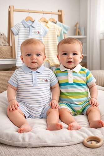 Image of TuddyBuddy 100% Cotton Romper /Jumpsuit /Bodysuit Set for Baby (Pack of 2 Playsuits)
