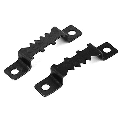Image of Uxcell a16062900ux0291 41.5mm x 8.5mm Double Hole Saw Tooth Photo Frame Hanging Hangers with Screws (Pack of 20)