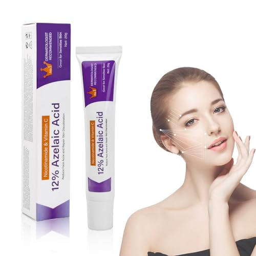 12% Azelaic Acid Serum, Crema Antiacné y Suero Facial, Anti Acne Cream Face Serum, Azelaic Acid Face Cream, Removes Acne, Redness Brightening Face Skin Care for All Skin