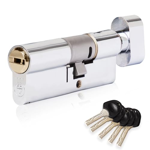 XFORT COLOSSUS | Cylindre avec Bouton Européen 3 Étoiles Double Finition 50EX/50T (100 mm), Barillet Anti-Casse de Norme TS007, Verrou de Porte d’Entrée uPVC.