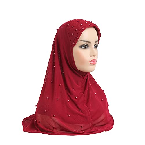 Women's Instant Muslim Hijab Double Layer Islamic Head Scarf Long Scarf Head Wrap2