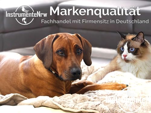 Trimmmesser für die Ohren Hunde und Katze mit sehr feiner Zahnung. Für Stehohren Kopf Pfoten Fellpflege. Kleine Ausführung Fellmesser Hundeschere Messer Kamm