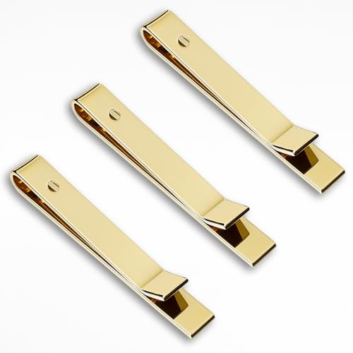 Image of Roctee Men's Tie Clip For Skinny Ties, 3 Pack Small Tie Clip For Men, Tie Clasp Pinch Necktie Clip On Shirt Tie, Suitable For Business Metting Wedding Birthday Gift Father Boyfriend Son