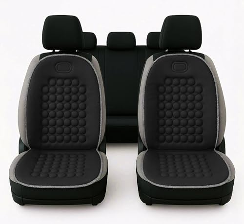Auto Accessori Lupex Par de respaldos universales, material poliéster, juego de fundas para asientos delanteros, kit de 2 piezas con 92 bolas masajeadoras, para asientos de coche, furgoneta, autobús