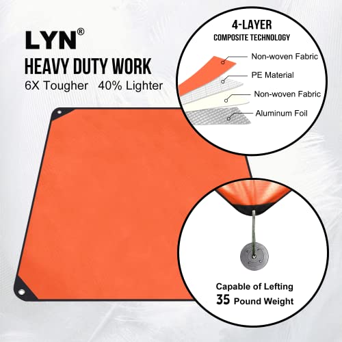 Image of LYN Heavy Duty Emergency Blanket Survival Gear Waterproof Insulated Blanket Emergency Tarp for Camping, Hiking, Bushcraft