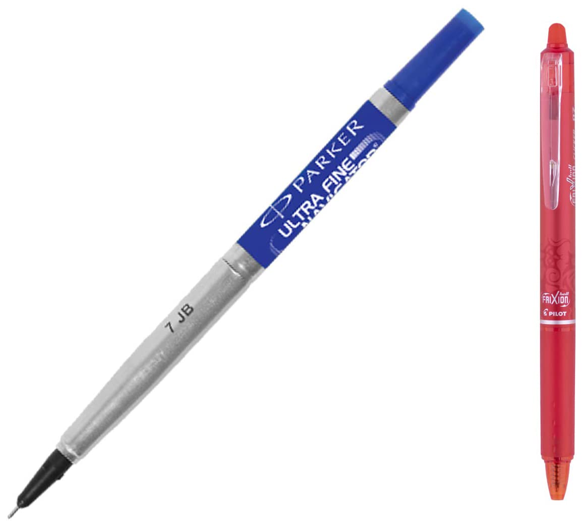 Parker Ultra Fine Navigator Roller Ball Refill, Blue & Pilot Frixion Clicker Roller Pen (Red) (B0BPWM8GL9) Amazon Price History, Amazon Price Tracker