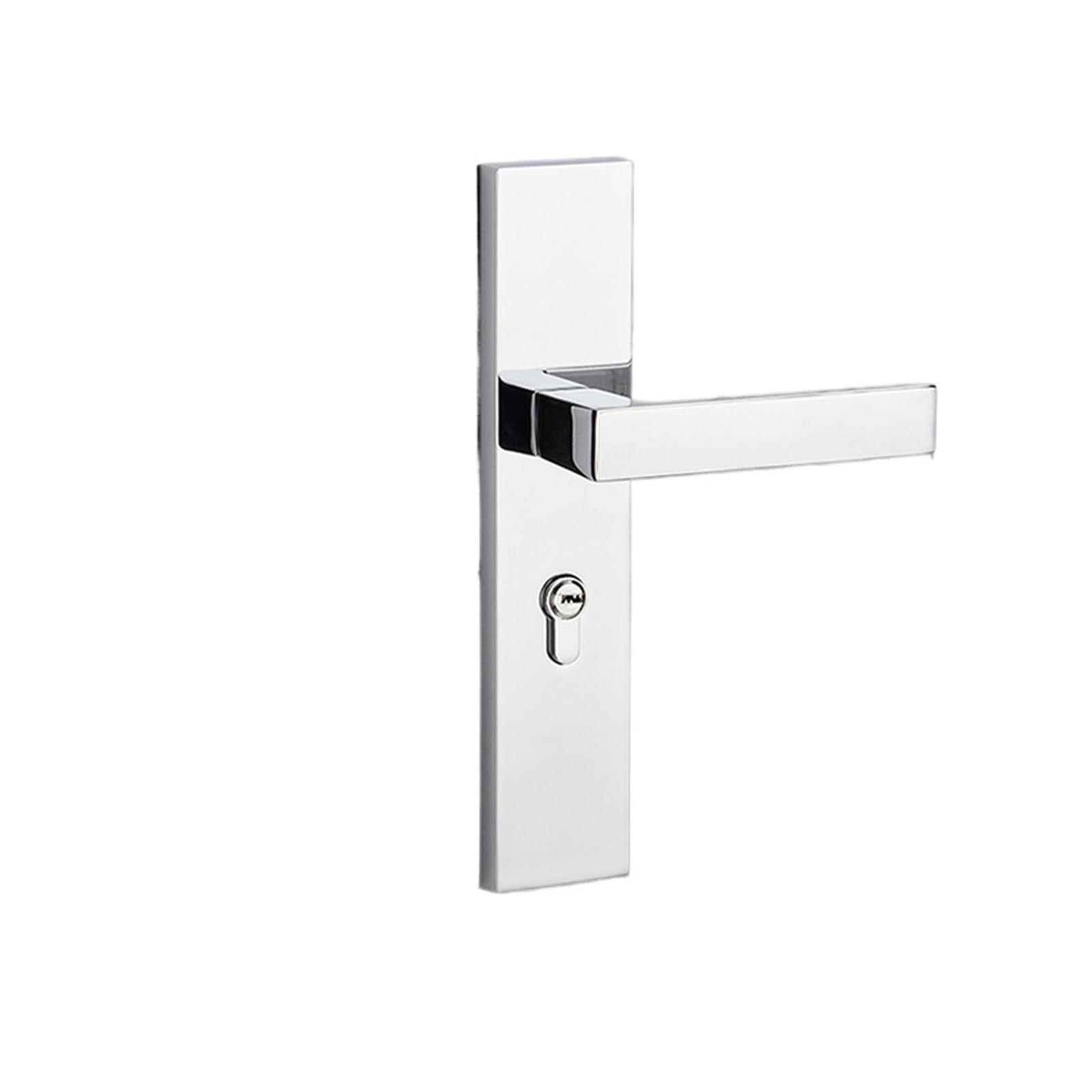 Serrure de porte de chambre luxe en chrome brillant avec poignée design