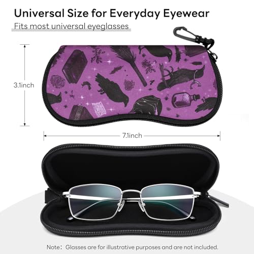Image of Sunglasses Case with Belt Clip, Ultra Light Neoprene Zipper Soft Padded Glasses Case for Women Men