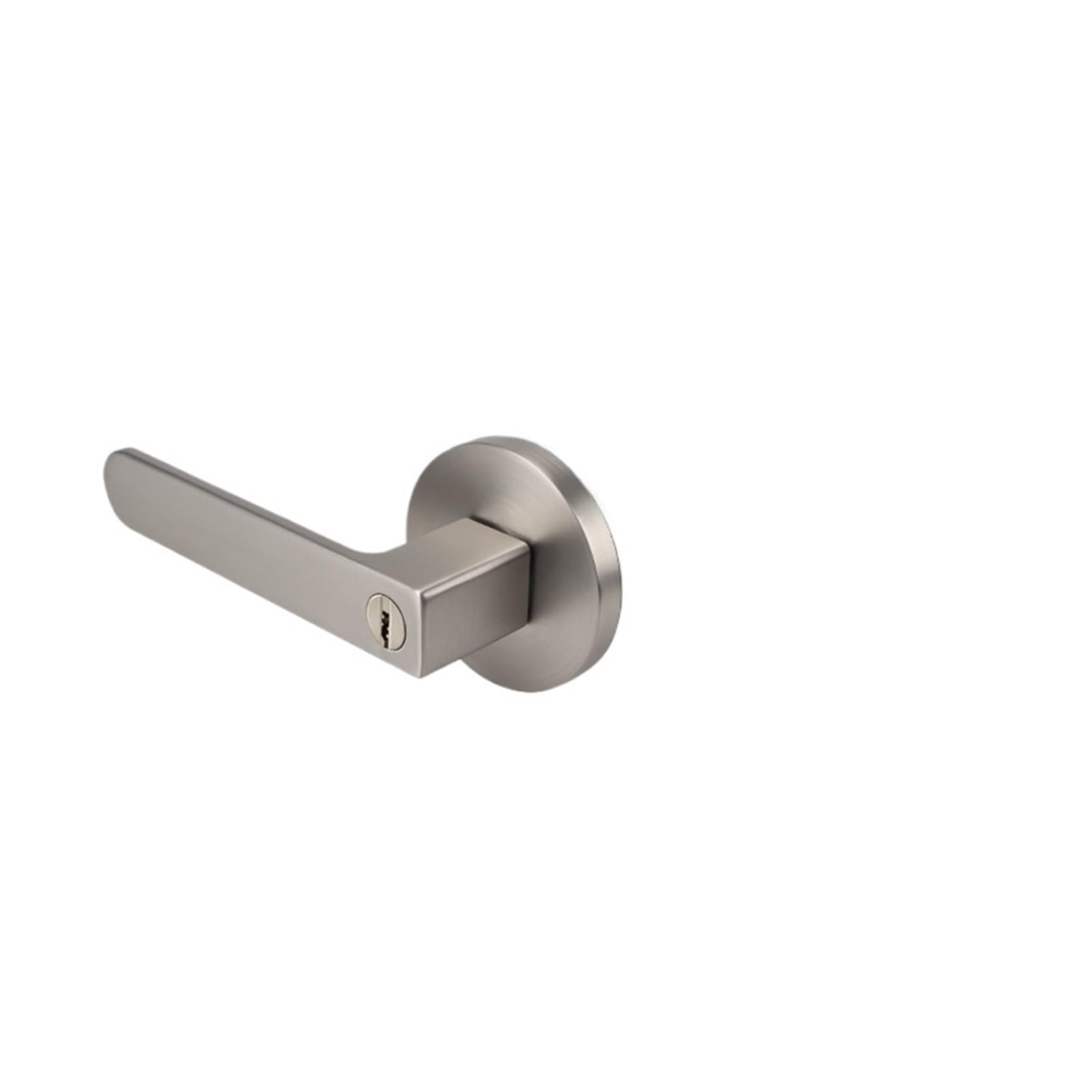 Hotel Bathroom Three-Pole Lock with red and Green Indicator Indoor Door Handle Single Tongue(Brushed Nickel with Key)