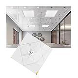 LVLDAWA Deckenfliesen, Einbaumontage Glatte Akustik-3D-Wandpaneele, Innendekorative Deckenplatten Aus Aluminium Mit Knotenblechen Für Badezimmer Im Keller(B-60X60CM)