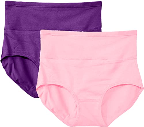 Image of Women's Combed Cotton High Waist Tummy Control Panty-Pack of 2