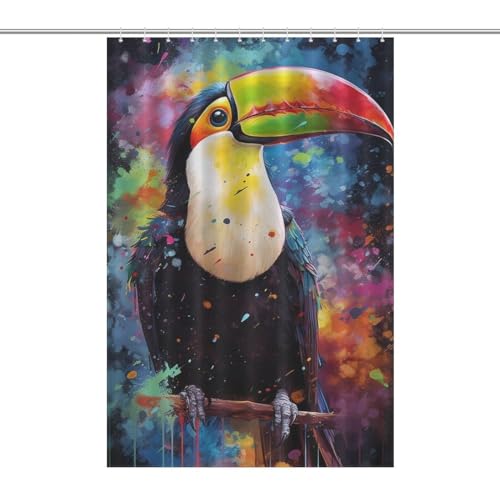 Rideau de douche toucans imperméable en polyester lavable pour baignoire 122x183cm - 7