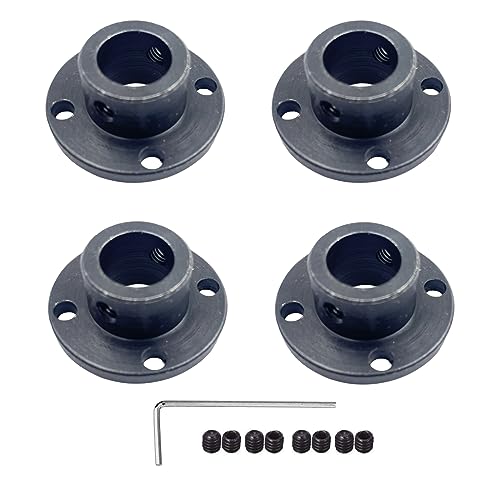 4 Stück Schwarz Flanschkupplungsverbinder, starres Führungsmodellkupplungszubehör, Wellenachsenbeschläge für DIY-RC-Modellmotoren