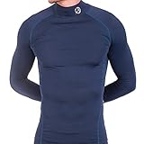 Aremdes ARMEDES Mens Mock Long-Sleeved T-Shirt Cool Dry Compression Baselayer