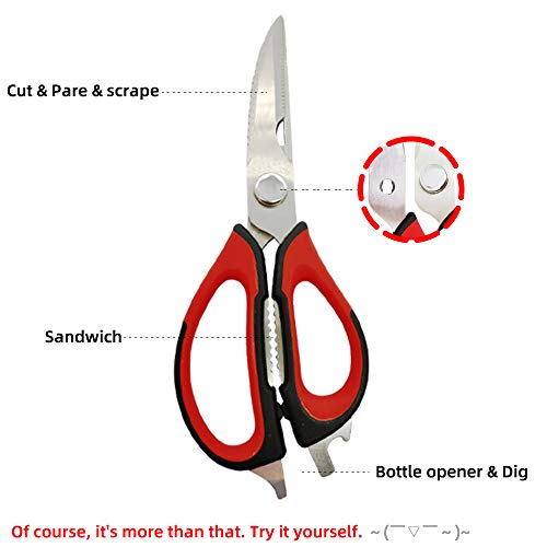 image for EyUer Kitchen Shears, Black, Kitchen Scissors Stainless Steel Come Apa