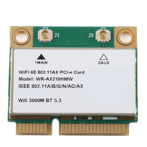 AX210HMW WiFi Card,5374M Wi-Fi 6E Wireless Module Expand to 6GHz MU-MIMO Tri-Band Internal Network Card with Bluetooth 5.2,Mini PCIE Wireless Network Card for Laptop