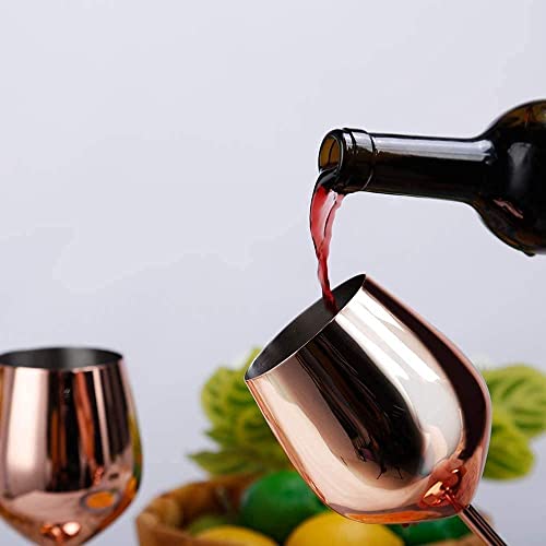 Whiskey Champagne Glasses Coffee Cup Champagne Glass Gift Stainless Steel Copper Plated Goblet Anti-Fall Glass Cocktail Glass 500Ml Wine Cups Champagne Glasses Wine Glass (Color : 2Pcs Silver) #TOP2