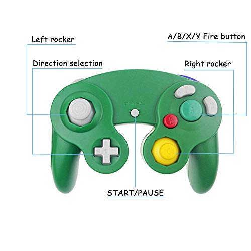 Image of Reiso Gamecube Controller, 2 Pack NGC Classic Wired Controller for Wii Game cube Console (Orange and Green)