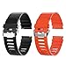 2Pack Silicone Watch Bands 22mm Compatible with Samsung Galaxy Watch 3 45mm,Gear S3 Frontier/Classic,Galaxy Watch 46mm(Orange/Black)
