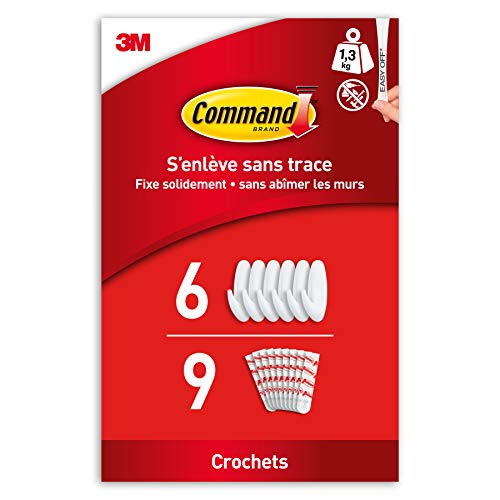 Crochets Command transparents fixation sans percer moyen modèle