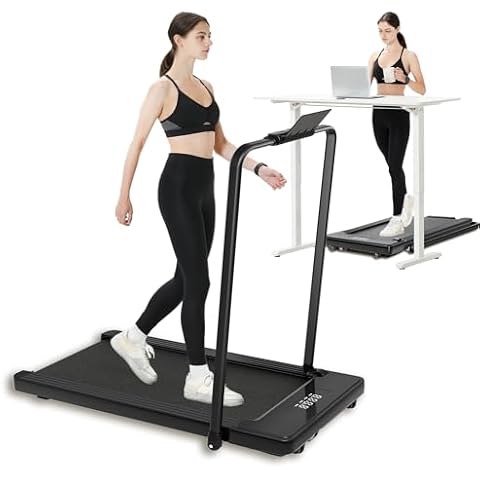 Bifanuo 2 in 1 Folding Treadmill, Smart Walking Running Machine with Bluetooth Audio Speakers, Installation-Free，Under Desk Treadmill for Home/Office Gym Cardio Fitness（Black） Cover