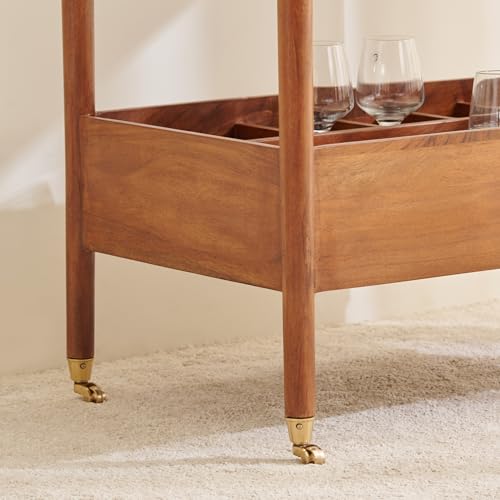 Image of Home Centre | Amanda Serving Trolley | for Kitchen and Bar | Brown
