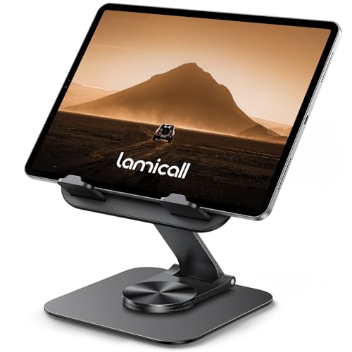 Amazon | 【15mm薄く収納】Lamicall タブレット スタンド : 360度回転