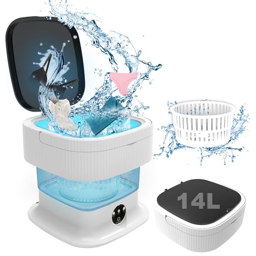 Mini Waschmaschine, 14L 2kg Camping Wasch-maschine, Klein Waschmaschine mit...
