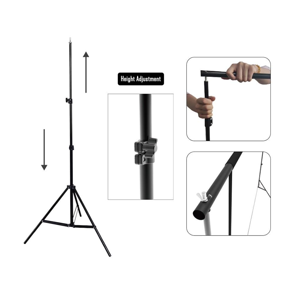 60 84 100 120 Pollici Schermo del Proiettore con Treppiede, 16:9 4K HD Telo Cinematografico All'aperto, Anti Rughe per Ufficio Home Theater Video(84 inch)